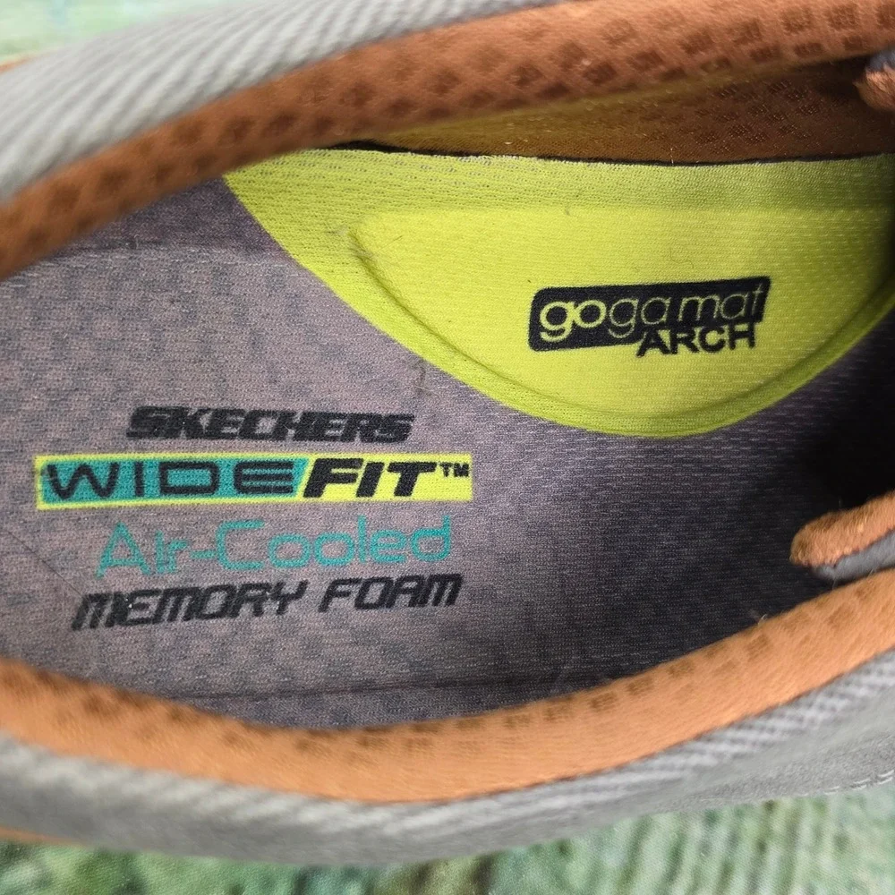 Skechers Casual Oxford Mens 12 Wide Fit Grey 65981W Memory Foam Goga Mat Arch